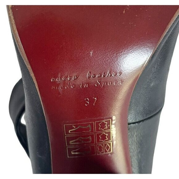 Chie Mihara Women's Sz 37 Black Leather Wrap Ankle Strap  Heels 6.5 - Picture 10 of 12